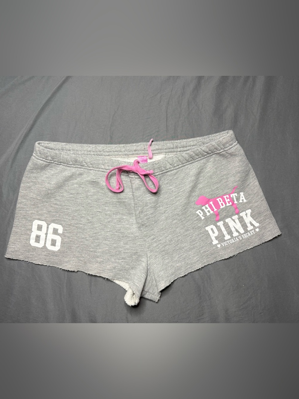 Victoria's Secret PINK Phi Beta Lounge Shorts Gray Pink Women's Medium